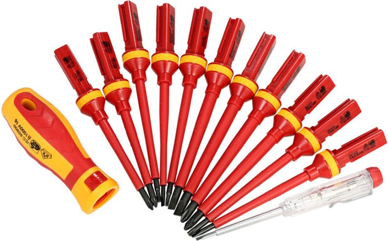 Eosnow Schraubendreher-Set, isolierte starke magnetische Bits, manuelle Reparaturwerkzeuge für Elektriker