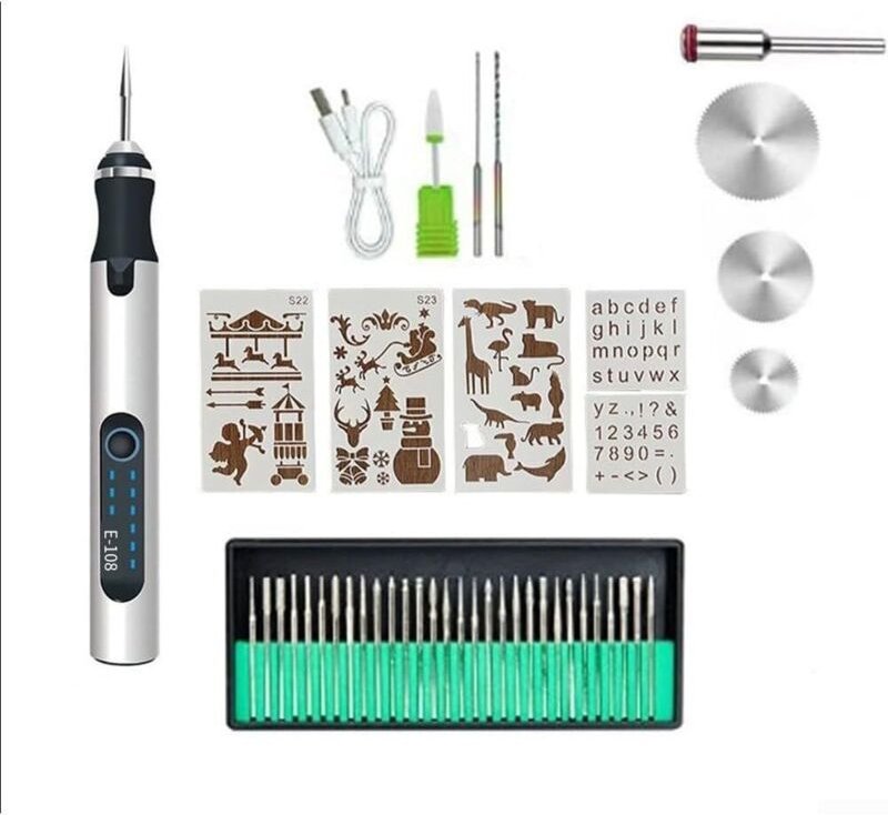 Mini-Gravierstift, kabellos und über USB wiederaufladbar – DIY-Mini-Gravierstift – Rotationswerkzeug für Holzschnitzerei...