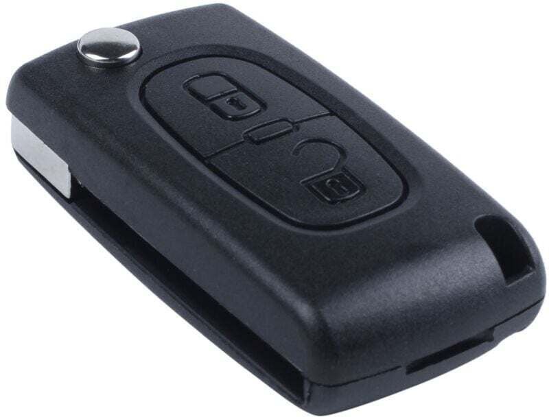 Ersatzgehäuse für Autoschlüssel mit Fernbedienung, Modelle C2, C3, C4, C5, C6, C8, 2 Tasten, Schwarz