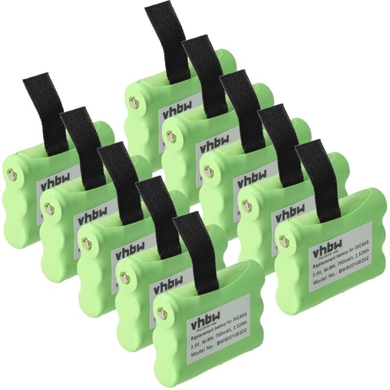vhbw 10x Akku kompatibel mit Motorola SX600, SX800, SX800R, SX500R, FV300, FV500, FV700, FV700R Funkgerät, Walkie Talkie...