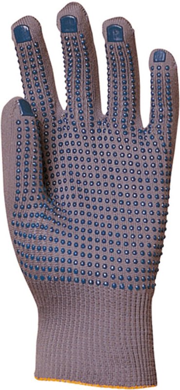 Satz mit 12 Paar Arbeitshandschuhen EUROSTRONG 4380 – Nähfreie, graue Strickhandschuhe aus Polyamid – Stärke 13, Größe 9