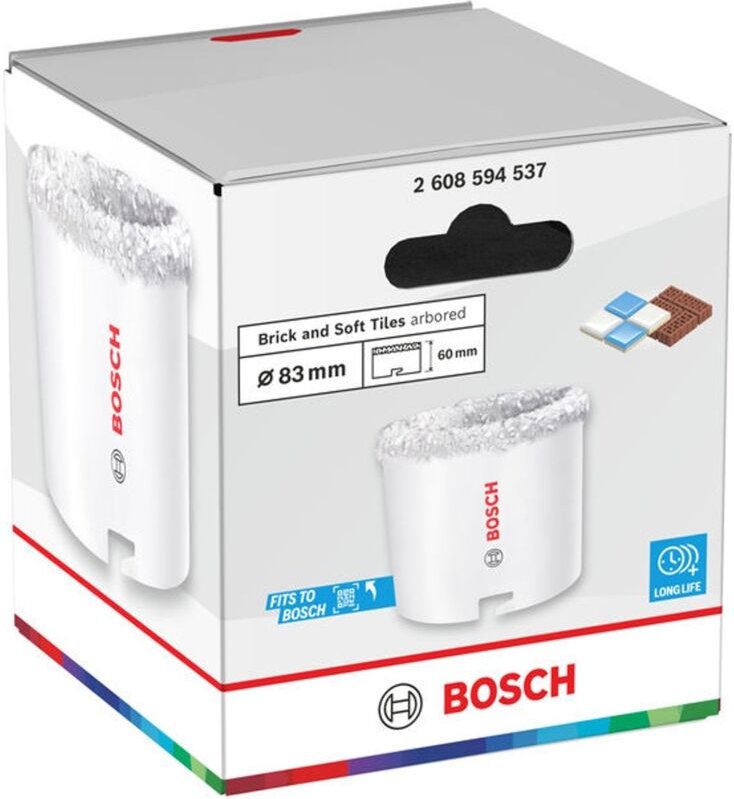 Bosch Lochsäge mit Aufsteckhalter Brick and Soft Tile, 83 x 60 mm