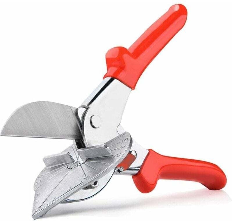 Gehrungswinkelschere, Mehrwinkel-Gehrungsschere von 45 bis 135 Grad, Gelenkschere, Gehrungsschneidzange zum Schneiden vo...