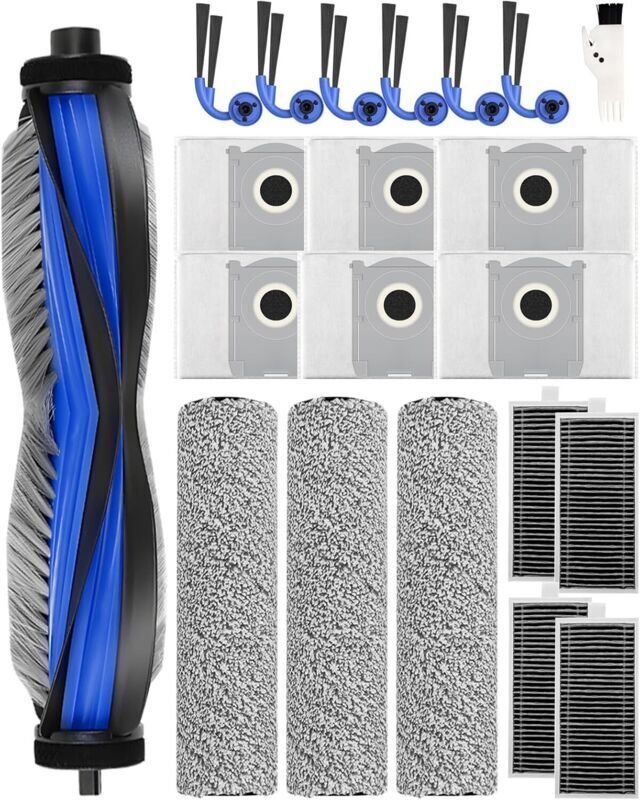 21-teiliges Zubehörset für Ecovacs Deebot X9 Pro Omni/X11 Pro Omni Saugroboter: Ersatzteile, 1 Walzenbürste, 3 Fusselrol...