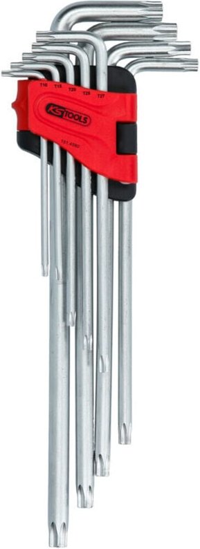 KS TOOLS Torx-Winkelstiftschlüssel-Satz mit Bohrung XL 9tlg.TB10-TB50 - 151.4580