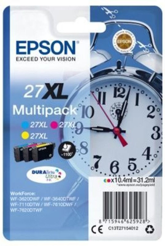 Epson Alarm clock Multipack 3-colour 27XL DURABrite Ultra Ink