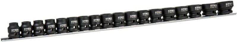 Kraftschraubereinsatz-Sortiment Profi+, 18-teilig, extra kurz, 1/2 Zoll 6-KT, Innenvierkantantrieb, Sechskantabtrieb, ro...