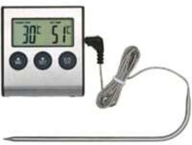 Kochthermometer 0-250 °C mit Timer und Alarm – Temperaturanzeige für Grill und Küche