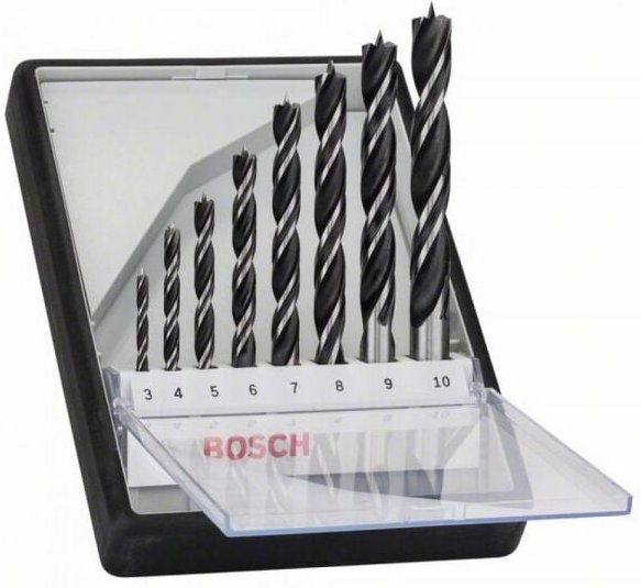 Bosch - Accessories 2607010533 Holz-Spiralbohrer-Set 8teilig 3 mm, 4 mm, 5 mm, 6 mm, 7 mm, 8 mm, 9 mm,