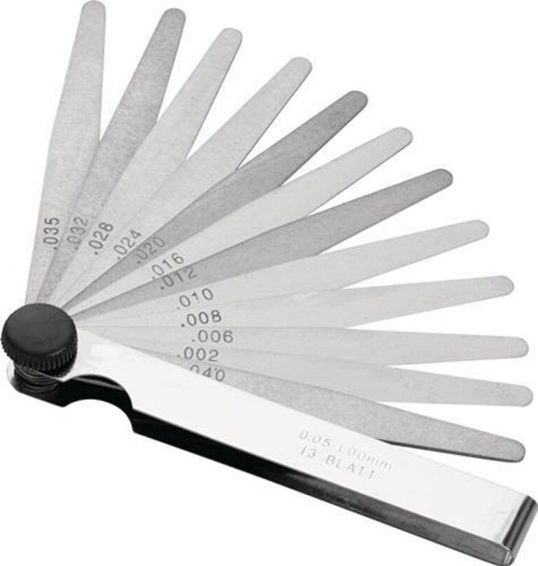 Fühlerlehre Blattstärke 0,05-1,0 mm Stahl Länge 100 mm Blattanzahl 20 St.