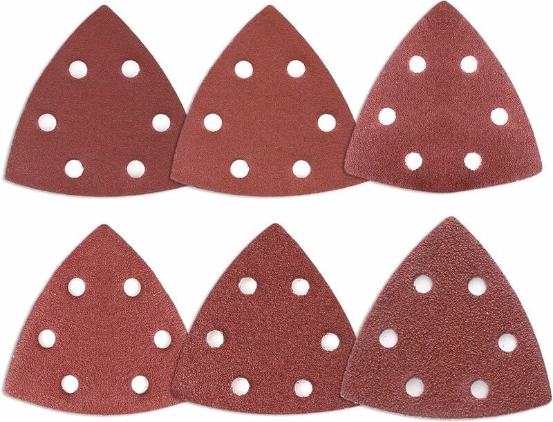 Delta-Schleifdreiecke, 120 Stück 6-Loch-Delta-Schleifdreiecke Mixpack (je 20 x Körnung 40/60/80/120/180/180/240), 90 x 9...