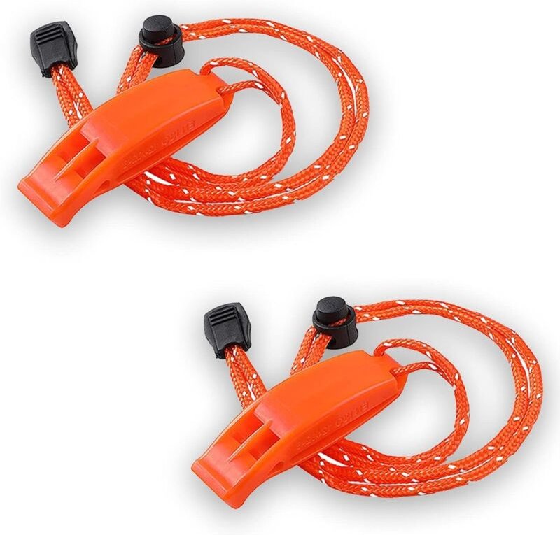 CCYKXA Zweiteilige Notfallpfeife mit Trageband, Sicherheitspfeife für Wanderungen, Überlebenspfeife für Rettungskräfte, ...