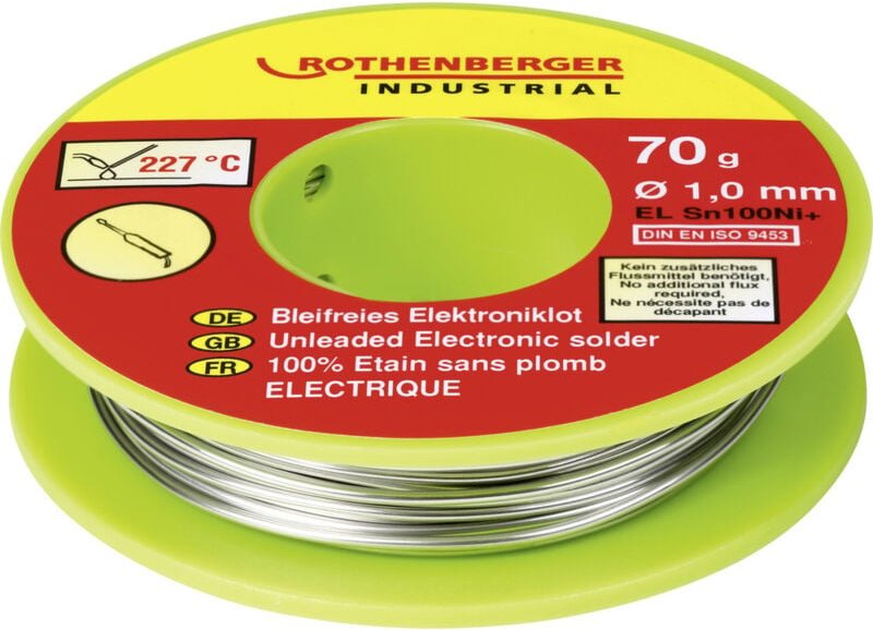 Rothenberger - Industrial Bleifreies Elektroniklot 70g Lötzinn, bleifrei