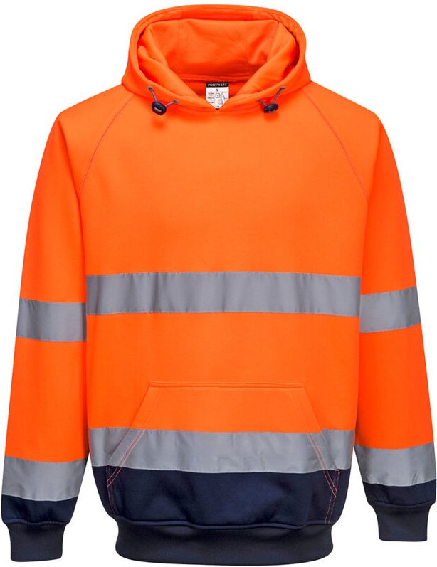 Kapuzensweatshirt in zweifarbiger Ausführung Orange/Navy, 3XL