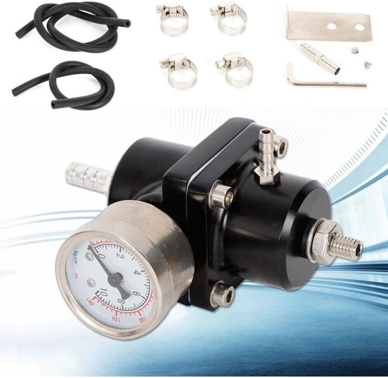 Einstellbarer Benzindruckregler 0-140PSI Benzindruckregler mit Manometer Benzindruckregler-Set
