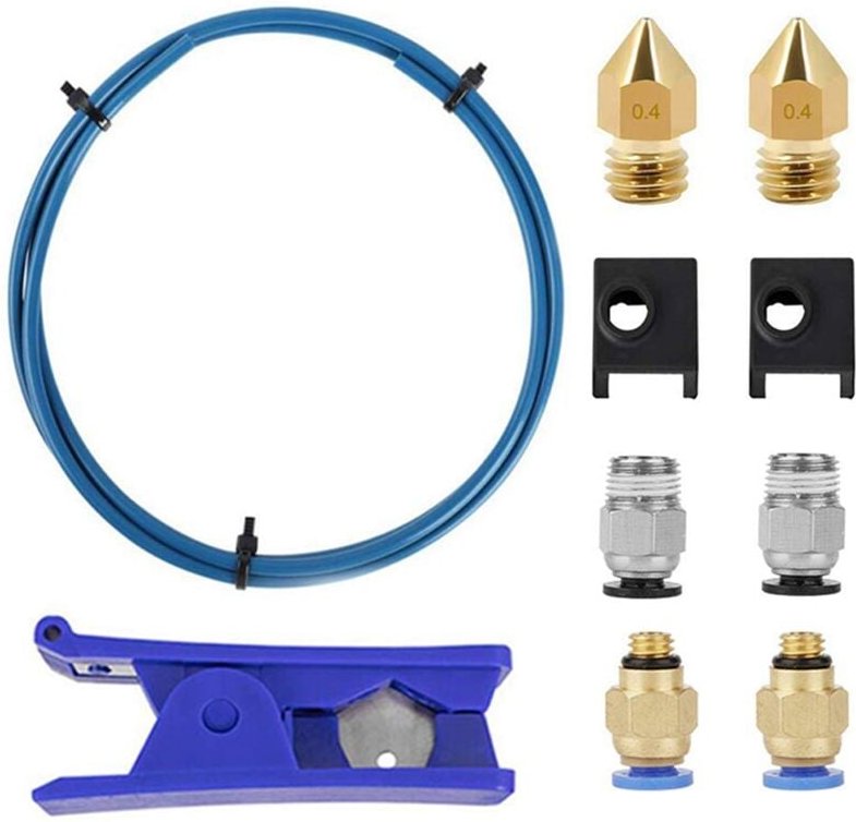 3D-Drucker-Kit mit Premium XS Bowden-Schläuchen, PTFE-Rohrschneider, pneumatischen Armaturen und MK8-Sockendüsen