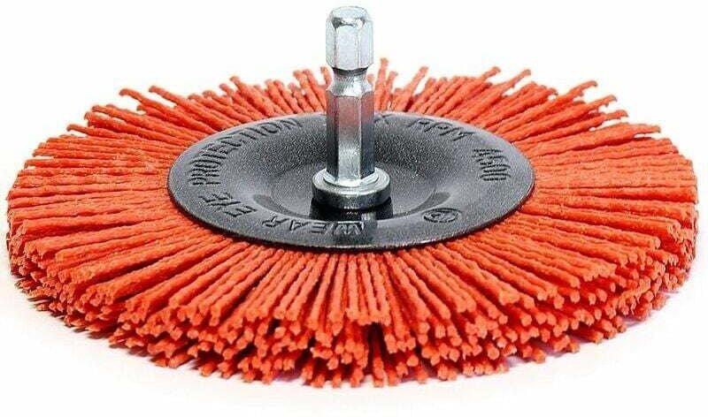 Carivent 100-mm-Rundbürste zum Reinigen und Schleifen von Holz für Schraubendreher/Bohrmaschinen. Aggressives Nylon mit ...