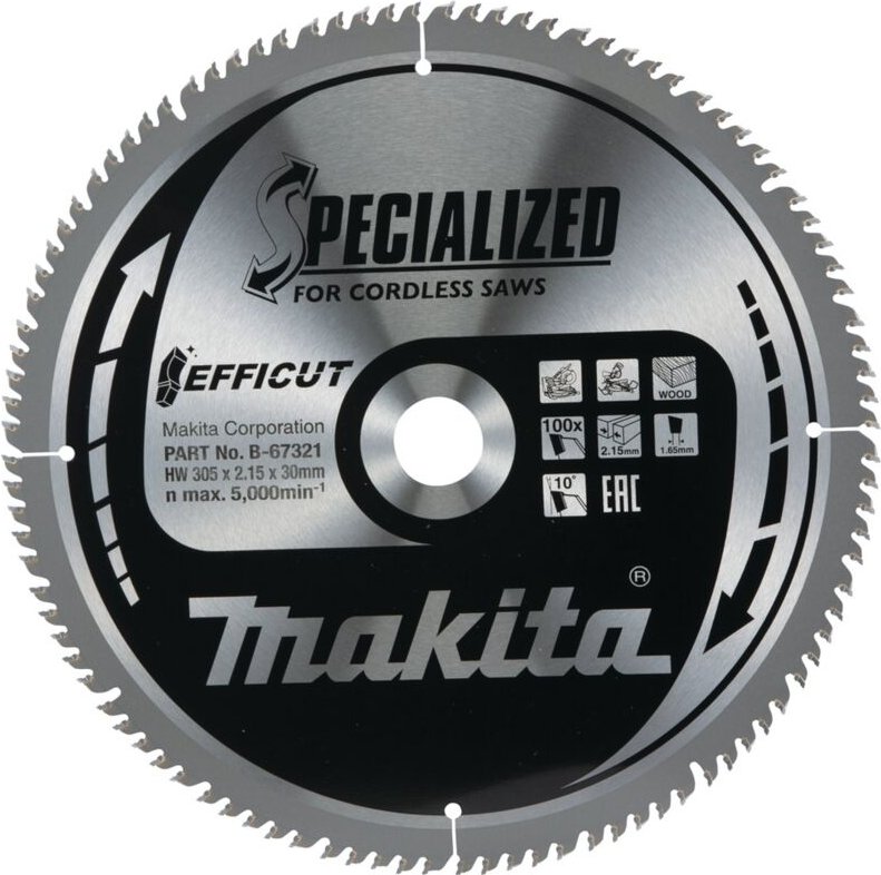 Sägeblatt 305x2,15x30, 100Z efficut Holz - Makita