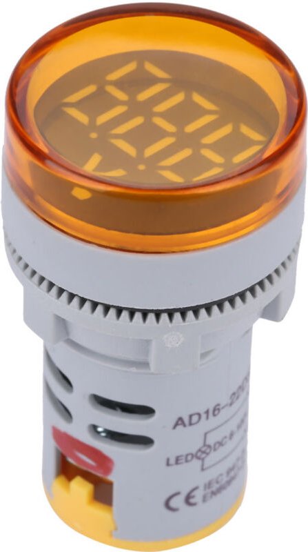 LED-Voltmeter mit digitaler Kontrollleuchte, Gleichspannungsanzeige, runde Lampe (gelb)