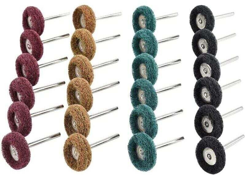 Set mit 40 Polierscheiben (25 mm), XU, Körnung 80/150/240/300, für Rotationswerkzeuge – KZQ