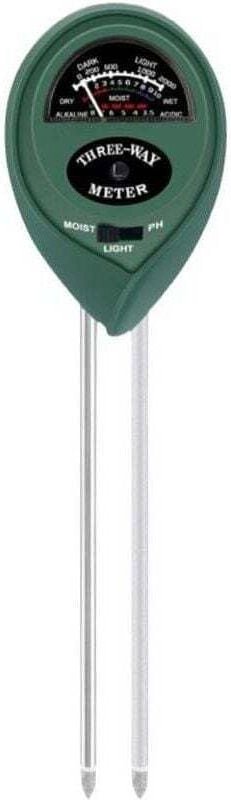 MS01 Boden-pH-Meter (Grün), 3-in-1-Bodenfeuchte-/Licht-/pH-Tester, Gartenwerkzeug-Set für Rasen und Acker