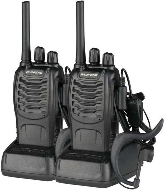 CHOYCLIT 2PCS BF-88E 1500mAh Ultra-lange Standby Walkie Talkie EU Standard Schwarz