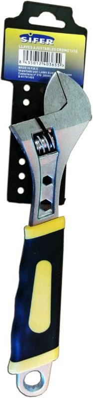 SIFER verstellbarer Chrom-Vanadium-Schraubenschlüssel 859 x 32 x 30 mm M/Gummi 12-1092