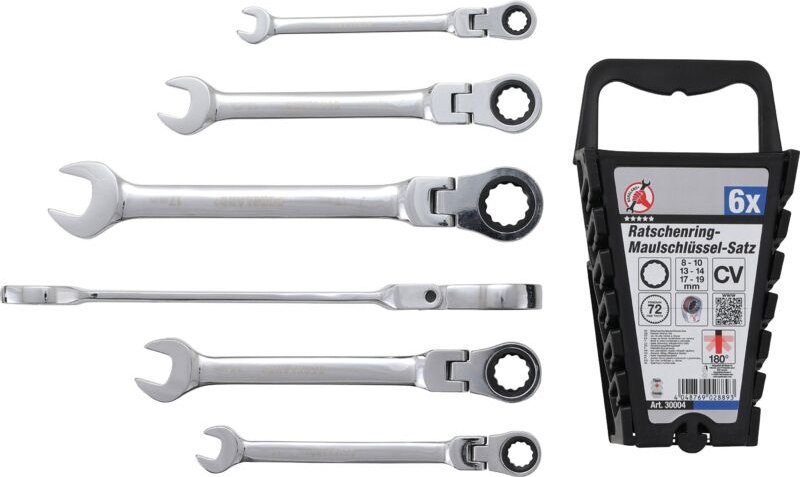 Bgs Technic - Ratschenring-Maulschlüssel-Satz flexible Köpfe sw 8 - 19 mm 6-tlg.