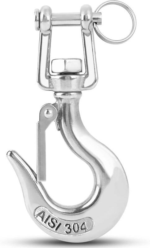 Thumbnail - Schwerlast-Hebehaken, Lastenabschlepphaken, Hebekette, Sicherheitshaken, Winde, Anhänger, Stahl-Gabelverschluss, Sicherh...