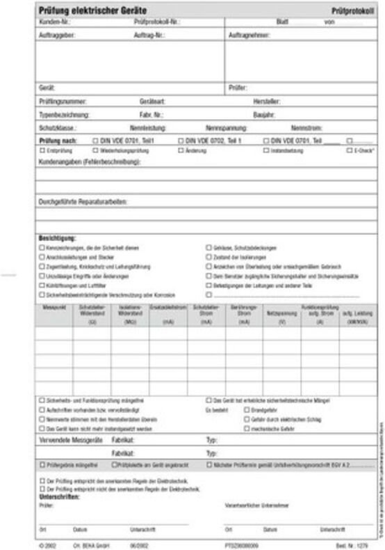 Beha Amprobe 3313435 1279D Prüfprotokoll 1 St.