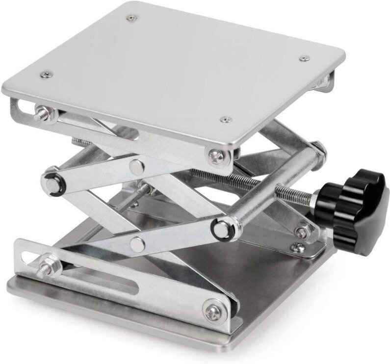 Labor-Hebetisch, Laborplattform, Edelstahl, 150 x 150 mm, verstellbare Hubhöhe von 75 bis 260 mm, maximale Traglast 10 k...