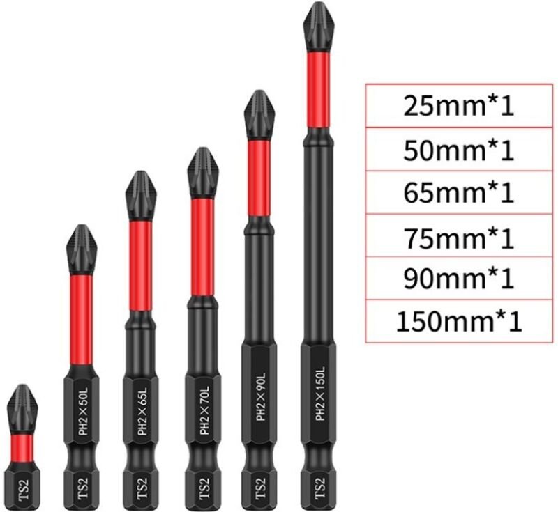 6-teiliges magnetisches Schraubendreher-Bithalter-Set, rutschfester Kreuzbohrer-Bit-Schraubendreher-Bit, multifunktional...