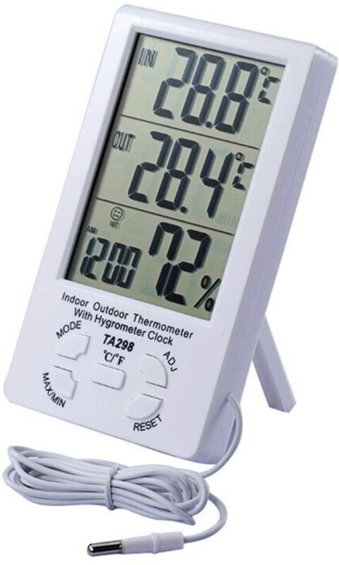 TA298 Digitales LCD-Temperatur-Hygrometer für Innen- und Außenbereiche, Temperatur- und Feuchtigkeitsmessgerät für Zuhau...
