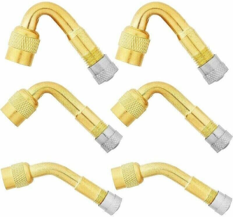 6 Pièces Pneu Valve Rallonge, 45°, 90°, 135° Extension Valve Pneu Valve de Adaptateur Raccord Prolongateur Coude, Embout...