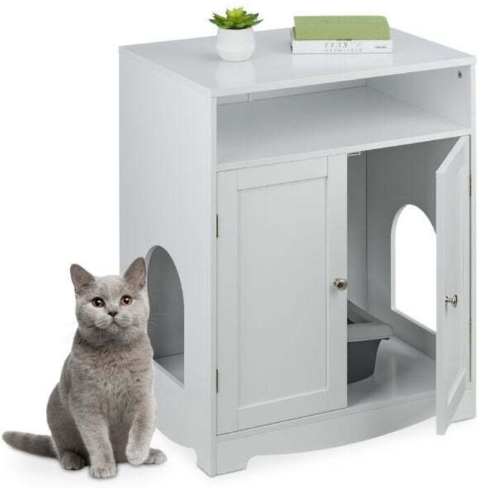 Thumbnail - Weier katzenschrank fur die katzentoilette