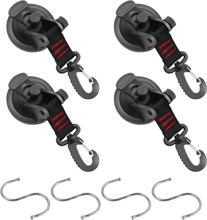 Saugnapf-Anker mit Befestigung, 4 Stück Saugnapf-Haken Extra Starke Saugnapf-Befestigungshaken für Auto