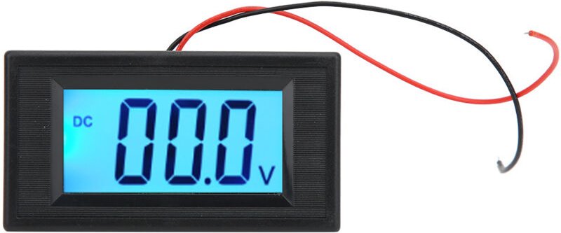 LCD-Voltmeter, wasserdichtes Digitalanzeige-Messgerät, 4-120V Autobatterie-Spannungsmonitor mit blauer Hintergrundbeleuc...