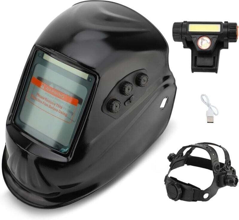 Automatisch abdunkelnder Schweißhelm (4/9-13 din) – Weitwinkel & LCD-Bildschirm – Solar/WIG/MIG/MMA