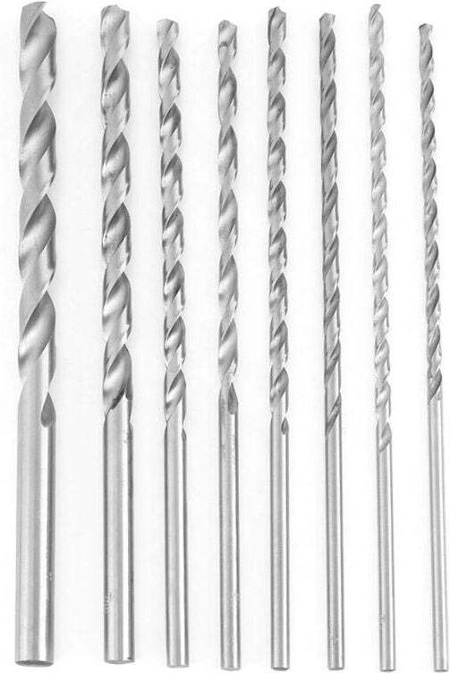 8-teiliges Set mit 200 mm verlängerten Spiralbohrern mit geradem Schaft, HSS-Spiralbohrer-Set, 4-10 mm, geeignet für Hol...