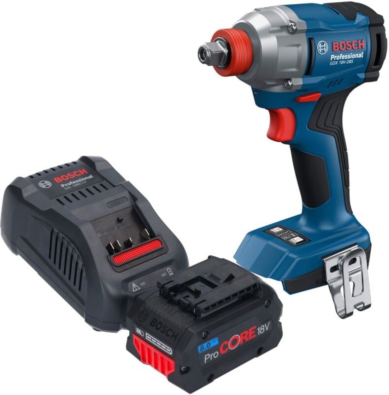 Bosch GDX 18V-285 Professional Akku Drehschlagschrauber 18 V 285 Nm 1/4'' Brushless + 1x ProCORE Akku 8,0 Ah + Ladegerät