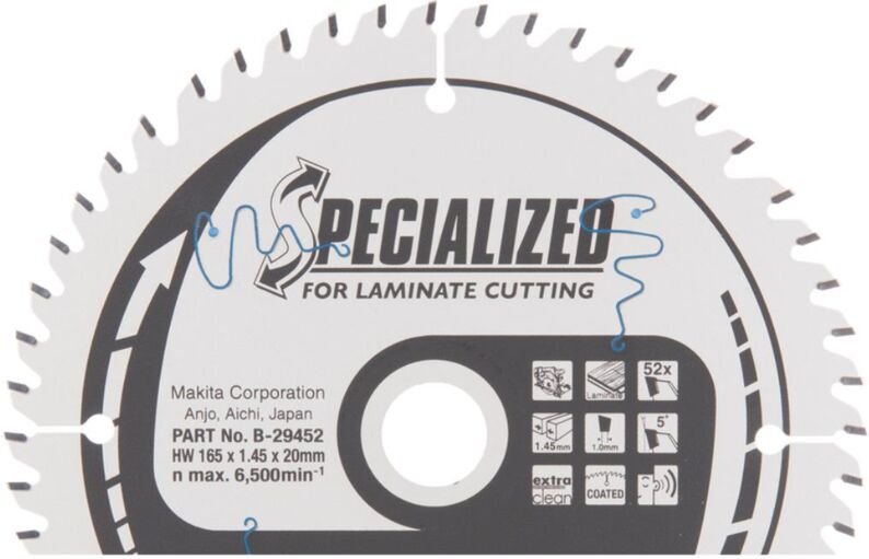 Kreissägeblatt, 165 x 20 mm, 52 Zähne 165 x 20 mm • 52 Zähne - Makita