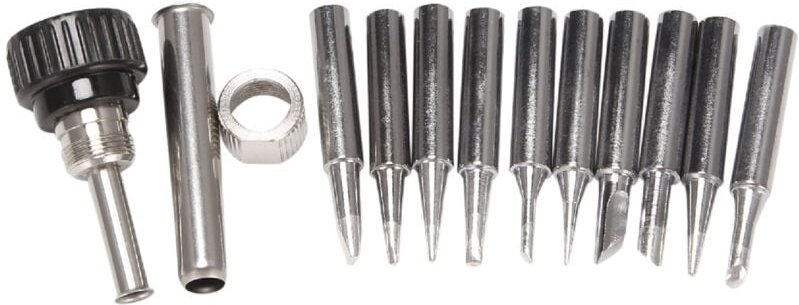 Tlily - 11 Teil/los 900M-T Lötkolbenspitzen Schweißspitze 900M-TI/B/K/1.2D/1.6D/2.4D/3.2D/2C/3C/4C Heizelement Lötspitze...