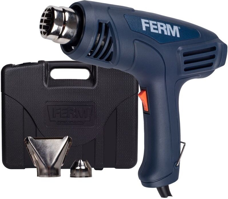 Ferm - Heißluftpistole - 2000W - Zwei temperaturstufen - Inkl. Fall & 2 Mundstücke