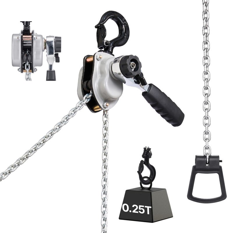 Mophorn Mini-Hebelzug mit 1/4T Kapazität, Handkettenzug, 1,5 m Hub, robuste G80-Stahllegierungskette und mechanischer Do...