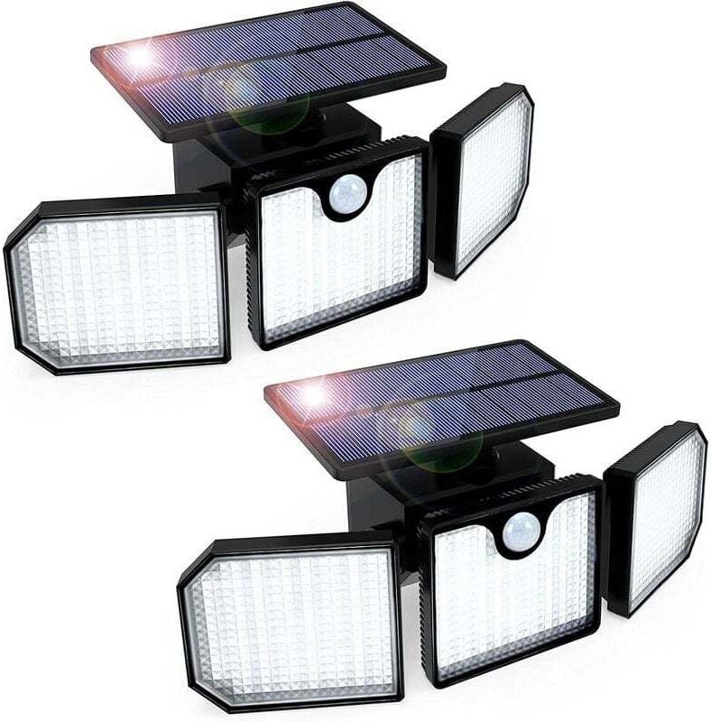 Solarbetriebene Außenwandleuchte mit Bewegungsmelder, 3-flammige Solar-Außenwandleuchte, wasserdichte Außenwandleuchte, ...