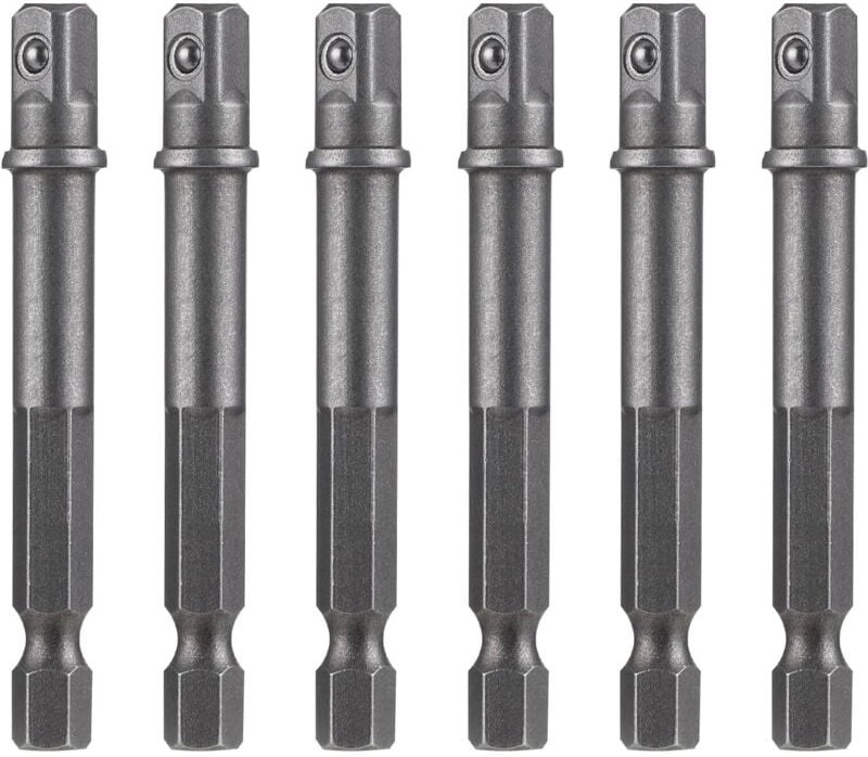 Set mit 6 Steckschlüsseladaptern, Steckschlüsseladapter, 1/4"-Sechskantadapter, Vierkant-Sechskantschaft, für Akku-Bohrs...