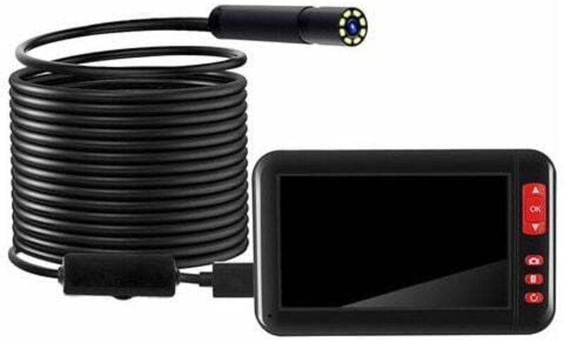 Industrielle Endoskop-Inspektionskamera, integriertes 8-teiliges 8-mm-LED-Objektiv mit 4,3-Zoll-1080P-High-Definition-Bi...