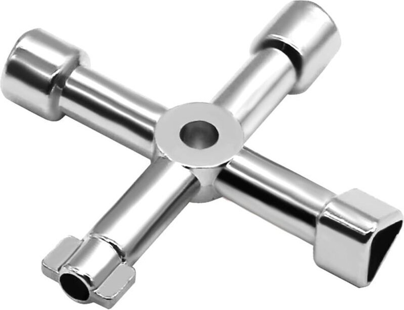 Multifunktionaler 4-Wege-Universal-Dreieckschlüssel, Multifunktions-Universal-Kreuzschalterschlüssel, für Aufzüge, Schal...