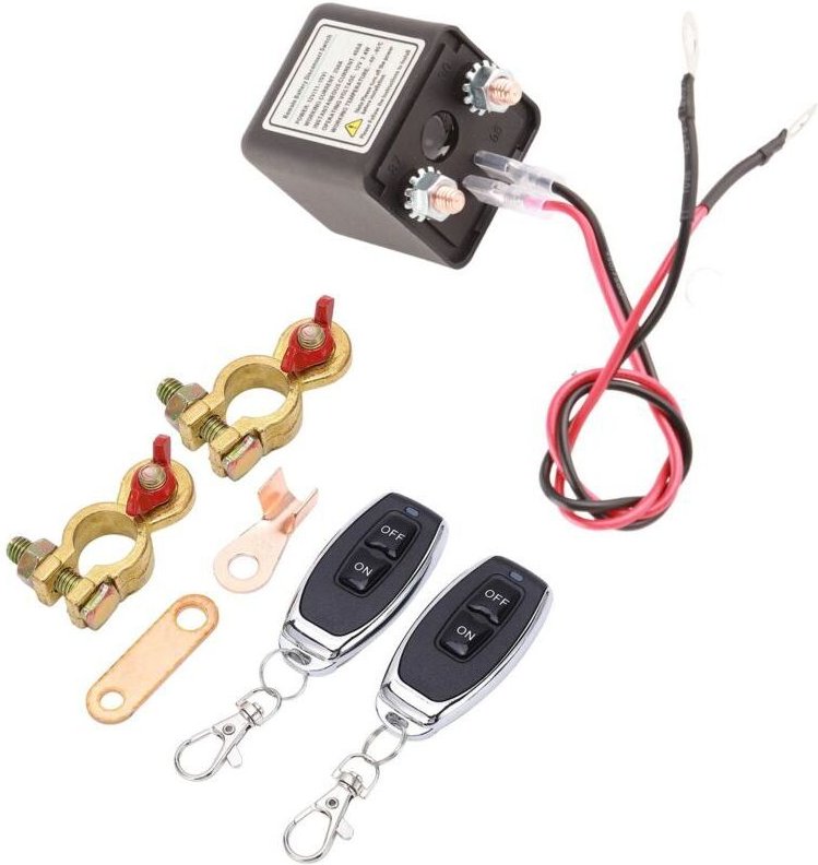 Vtizikl Interrupteur de Déconnexion de Batterie à Distance, DC12V 250A Télécommande sans Fil Antivol Interrupteur de Mis...