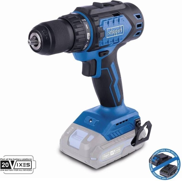 Bohrschrauber burstenloser 20V ohne Akku ixes Scheppach bc-dd60-x